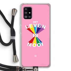 CaseCompany Het Leven Is Mooi: Samsung Galaxy A51 5G Transparant Hoesje met koord