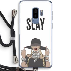 CaseCompany Slay All Day: Samsung Galaxy S9 Plus Transparant Hoesje met koord