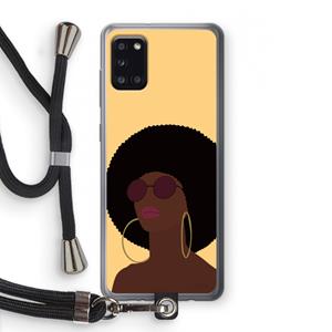 CaseCompany Golden hour: Samsung Galaxy A31 Transparant Hoesje met koord