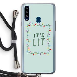 CaseCompany It's Lit: Samsung Galaxy A20s Transparant Hoesje met koord
