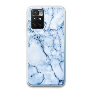 CaseCompany Blauw marmer: Xiaomi Redmi 10 Transparant Hoesje