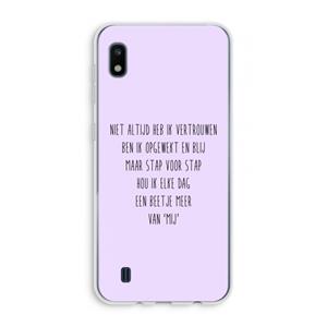 CaseCompany Zelfvertrouwen: Samsung Galaxy A10 Transparant Hoesje