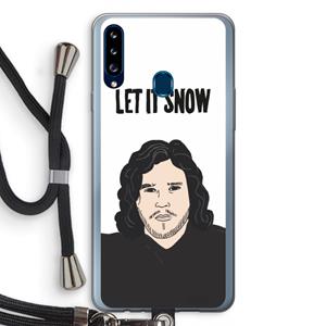 CaseCompany Let It Snow: Samsung Galaxy A20s Transparant Hoesje met koord