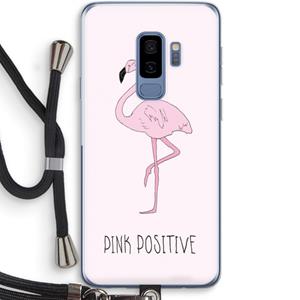 CaseCompany Pink positive: Samsung Galaxy S9 Plus Transparant Hoesje met koord
