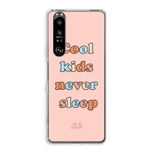 CaseCompany Cool Kids Never Sleep: Sony Xperia 1 III Transparant Hoesje