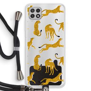 CaseCompany Luipaard: Samsung Galaxy A22 4G Transparant Hoesje met koord