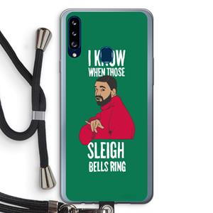 CaseCompany Sleigh Bells Ring: Samsung Galaxy A20s Transparant Hoesje met koord