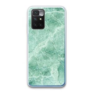 CaseCompany Groen marmer: Xiaomi Redmi 10 Transparant Hoesje