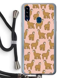 CaseCompany Alpacas: Samsung Galaxy A20s Transparant Hoesje met koord