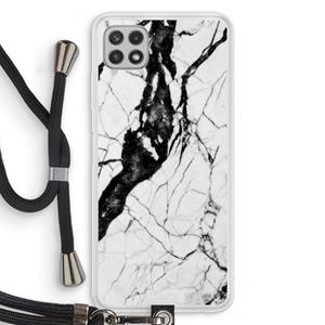 CaseCompany Witte marmer 2: Samsung Galaxy A22 4G Transparant Hoesje met koord