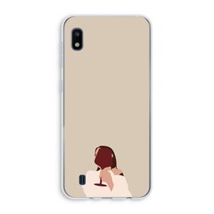 CaseCompany I drink wine: Samsung Galaxy A10 Transparant Hoesje