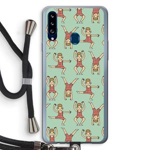 CaseCompany Gymboys: Samsung Galaxy A20s Transparant Hoesje met koord