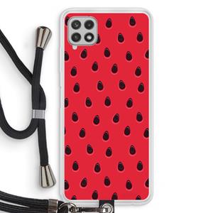 CaseCompany Watermelon: Samsung Galaxy A22 4G Transparant Hoesje met koord