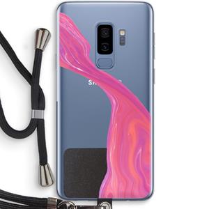 CaseCompany Paarse stroom: Samsung Galaxy S9 Plus Transparant Hoesje met koord