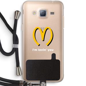 CaseCompany I'm lovin' you: Samsung Galaxy J3 (2016) Transparant Hoesje met koord