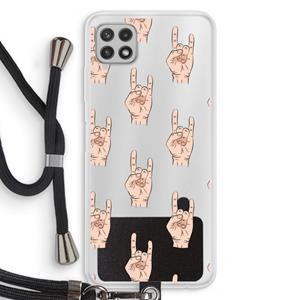 CaseCompany Rock: Samsung Galaxy A22 4G Transparant Hoesje met koord