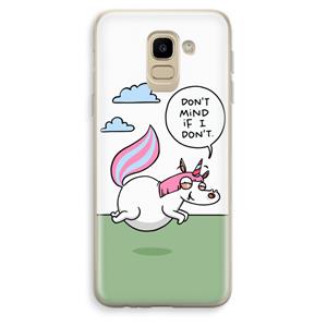 CaseCompany Unicorn: Samsung Galaxy J6 (2018) Transparant Hoesje