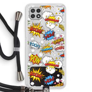 CaseCompany Pow Smack: Samsung Galaxy A22 4G Transparant Hoesje met koord