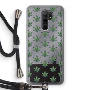 CaseCompany Weed: Xiaomi Redmi 9 Transparant Hoesje met koord
