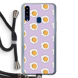 CaseCompany Bacon to my eggs #1: Samsung Galaxy A20s Transparant Hoesje met koord