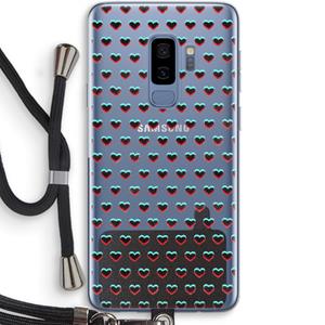 CaseCompany Hartjes: Samsung Galaxy S9 Plus Transparant Hoesje met koord