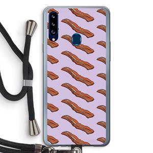 CaseCompany Bacon to my eggs #2: Samsung Galaxy A20s Transparant Hoesje met koord