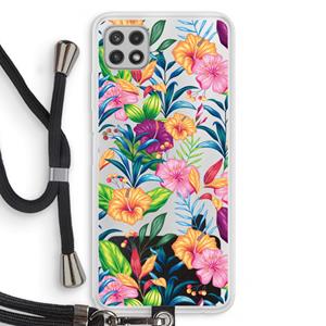 CaseCompany Tropisch 2: Samsung Galaxy A22 4G Transparant Hoesje met koord