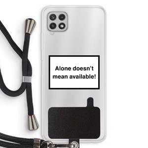 CaseCompany Alone: Samsung Galaxy A22 4G Transparant Hoesje met koord