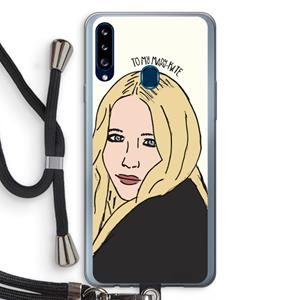 CaseCompany Mary Kate: Samsung Galaxy A20s Transparant Hoesje met koord