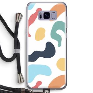 CaseCompany Memphis Shapes Blue: Samsung Galaxy S8 Plus Transparant Hoesje met koord