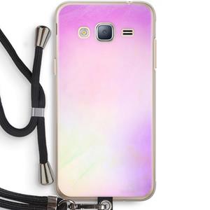 CaseCompany Flow mist pastel: Samsung Galaxy J3 (2016) Transparant Hoesje met koord