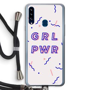 CaseCompany GRL PWR: Samsung Galaxy A20s Transparant Hoesje met koord