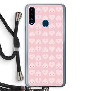 CaseCompany Ass 'n Titties: Samsung Galaxy A20s Transparant Hoesje met koord