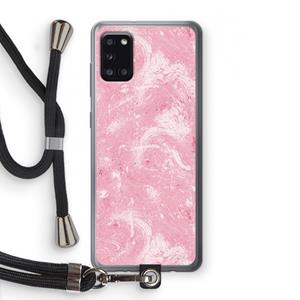 CaseCompany Abstract Painting Pink: Samsung Galaxy A31 Transparant Hoesje met koord