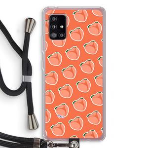 CaseCompany Just peachy: Samsung Galaxy A51 5G Transparant Hoesje met koord
