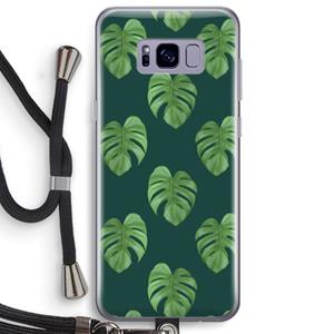 CaseCompany Monstera leaves: Samsung Galaxy S8 Plus Transparant Hoesje met koord