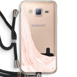 CaseCompany Peach bath: Samsung Galaxy J3 (2016) Transparant Hoesje met koord
