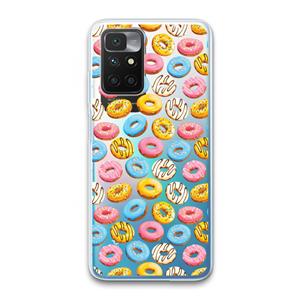 CaseCompany Pink donuts: Xiaomi Redmi 10 Transparant Hoesje