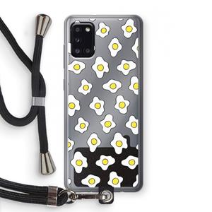 CaseCompany Spiegeleitjes: Samsung Galaxy A31 Transparant Hoesje met koord