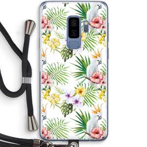 CaseCompany Gele kuif: Samsung Galaxy S9 Plus Transparant Hoesje met koord