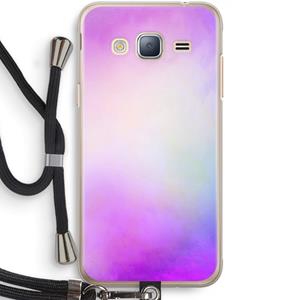 CaseCompany Clouds pastel: Samsung Galaxy J3 (2016) Transparant Hoesje met koord