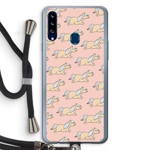 CaseCompany Ponys: Samsung Galaxy A20s Transparant Hoesje met koord