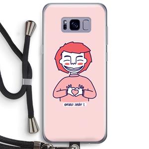 CaseCompany Hartje: Samsung Galaxy S8 Plus Transparant Hoesje met koord