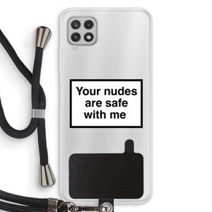CaseCompany Safe with me: Samsung Galaxy A22 4G Transparant Hoesje met koord