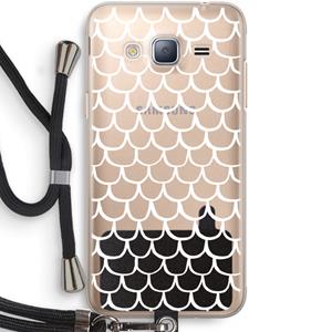 CaseCompany Dakpannetjes: Samsung Galaxy J3 (2016) Transparant Hoesje met koord