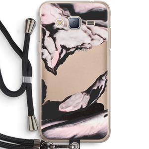 CaseCompany Roze stroom: Samsung Galaxy J3 (2016) Transparant Hoesje met koord
