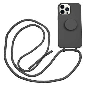 Hoyde Høyde - 2 in 1 Socket houder en Necklace Backcover hoes - iPhone 13 Pro - Zwart