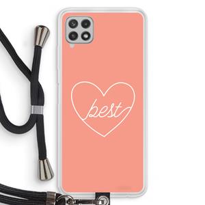 CaseCompany Best heart: Samsung Galaxy A22 4G Transparant Hoesje met koord