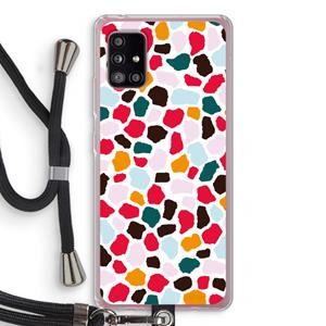 CaseCompany Colored Giraffe: Samsung Galaxy A51 5G Transparant Hoesje met koord