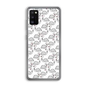 CaseCompany Zwanen: Samsung Galaxy A41 Transparant Hoesje